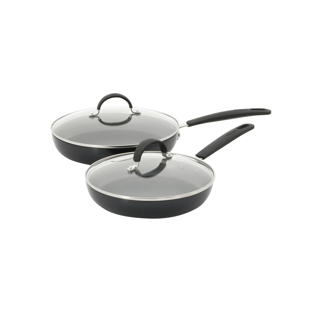 View ProCook Gourmet NonStick Cookware Frying Pan With Lid Set 24cm 28cm information