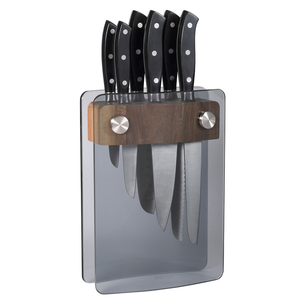 View ProCook Gourmet Classic Knife Set with Glass Block 6 Piece information