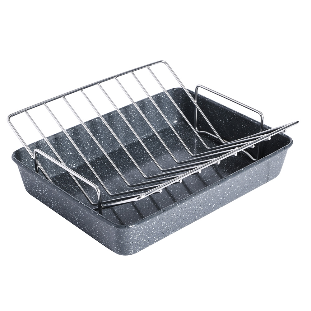 View NonStick Granite Roasting Tin with Rack 36 x 27cm Bakeware by ProCook information