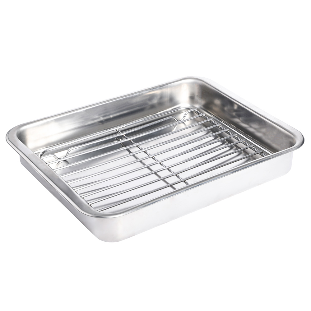 View Stainless Steel Roasting Tin with Rack 32cm x 43cm Bakeware by ProCook information