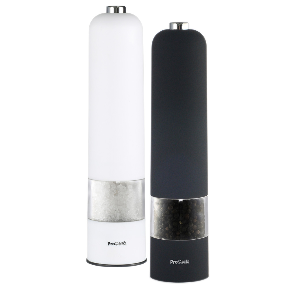 View ProCook Tableware Soft Touch Electric Salt Pepper Mill Set 21cm information