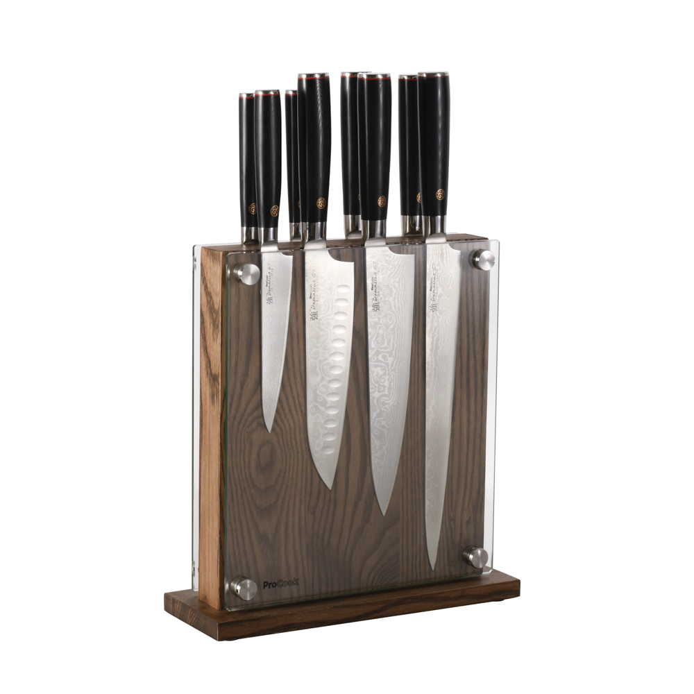 View 8 Piece Knife Set Glass Block Damascus 67 Knives by ProCook information
