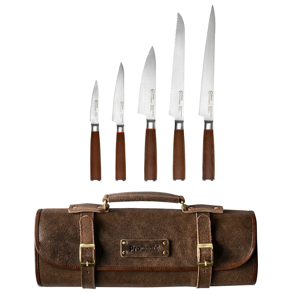 View 5 Piece Knife Set Leather Case Professional X50 Nihon Knives by ProCook information