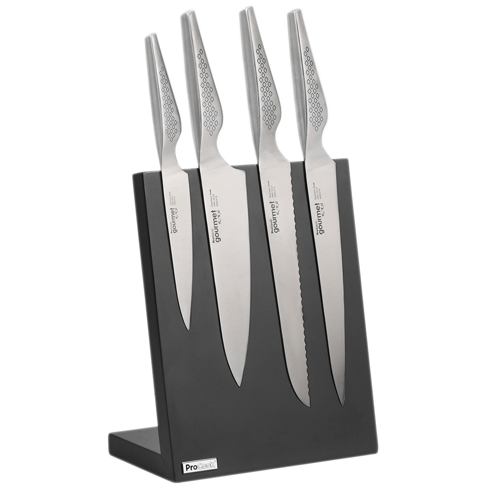 View 4 Piece Knife Set Magnetic Block Gourmet Kiru Knives by ProCook information