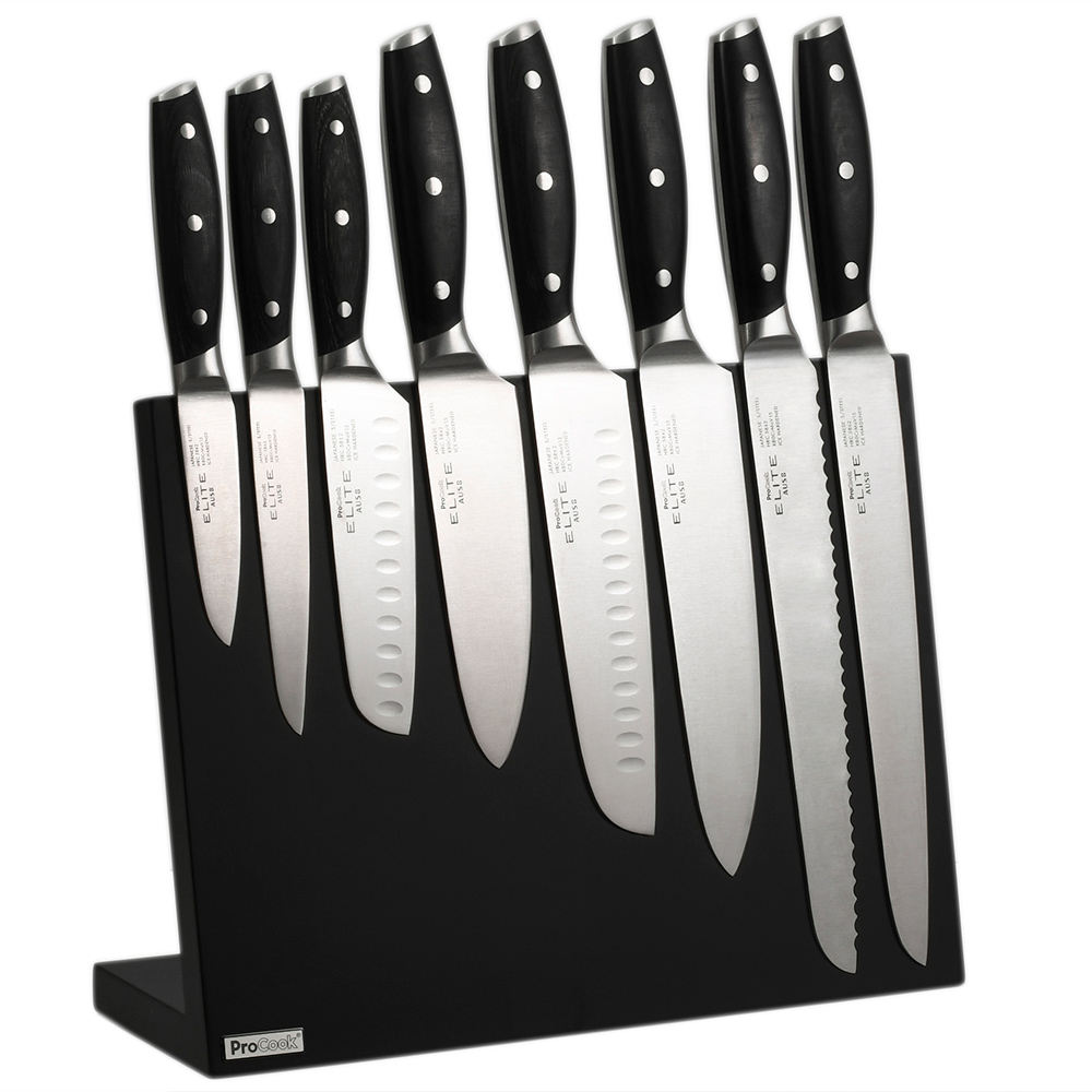 View 8 Piece Knife Set Magnetic Block Elite AUS8 Knives by ProCook information