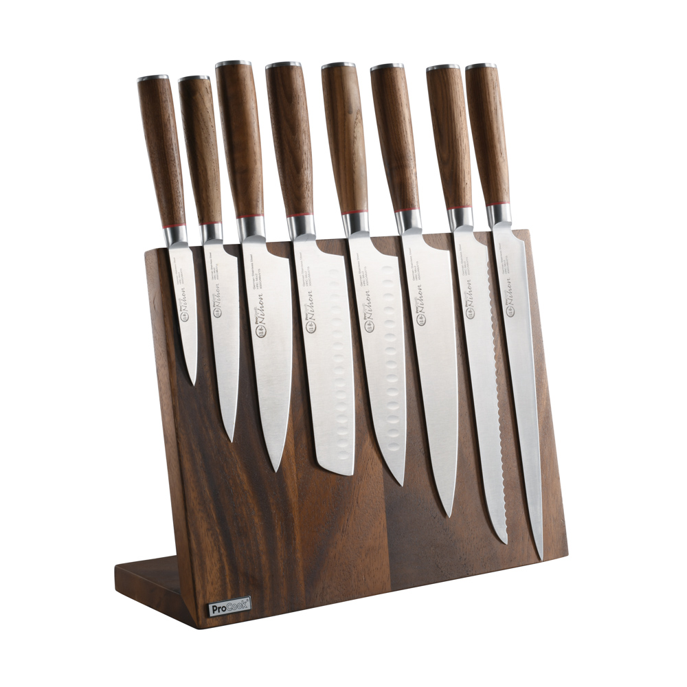View 8 Piece Knife Set Walnut Magnetic Block Nihon X50 Knives by ProCook information