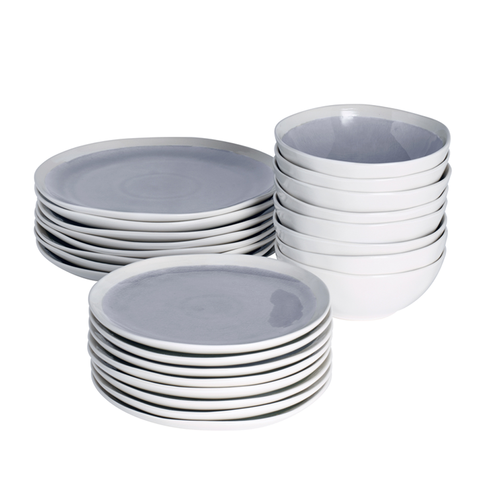 View ProCook Sonoma Tableware Grey Stoneware Dinner Set with Cereal Bowls 24 Piece information