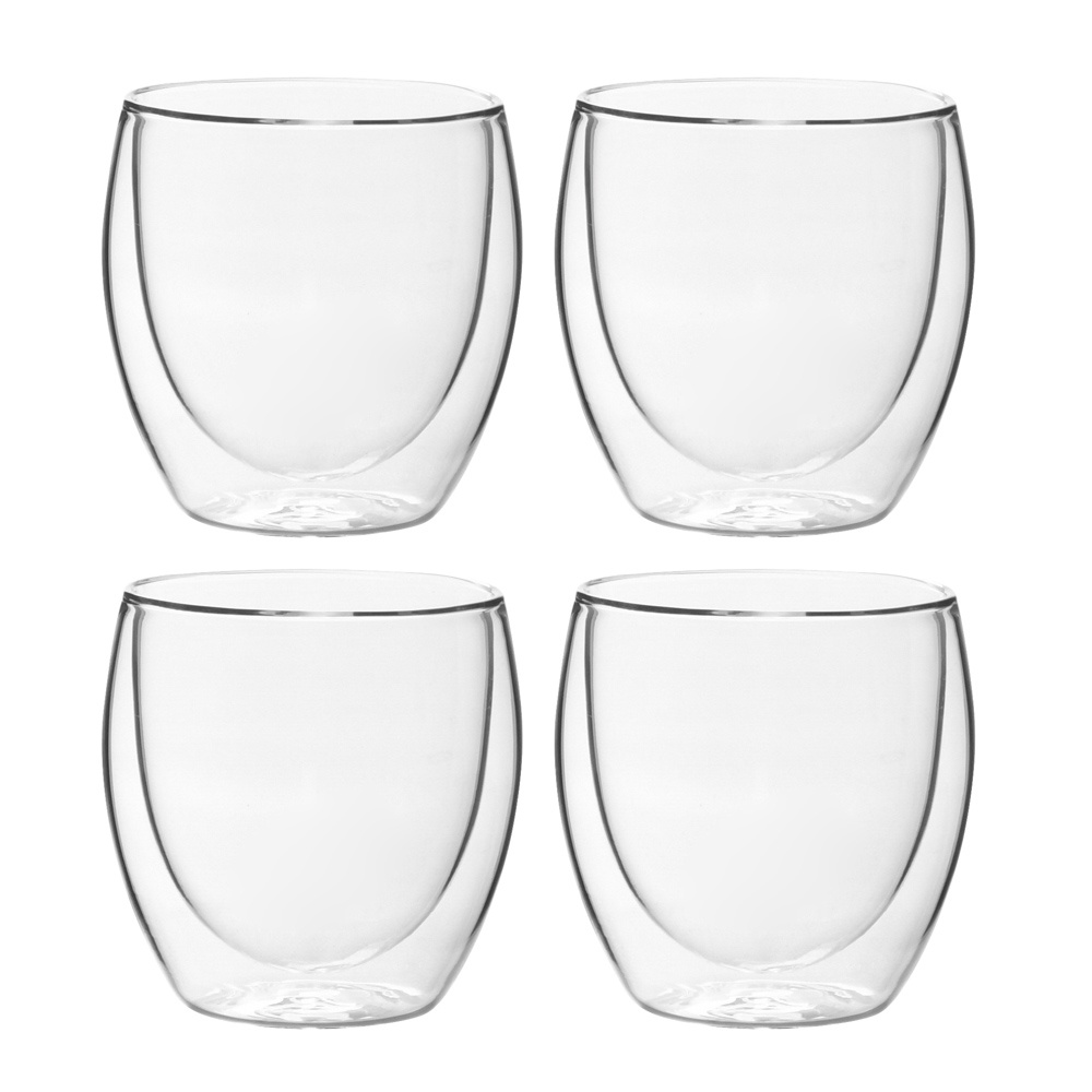 View ProCook Tableware Double Walled Glass Coffee Cup Set Set of 4 information