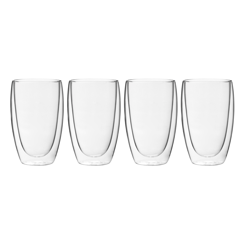 View ProCook Tableware Double Walled Glass Coffee Cup Set Set of 4 4 Piece information