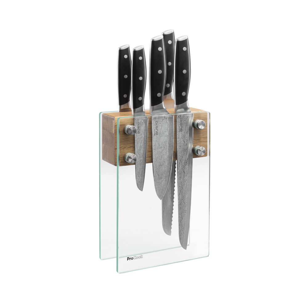 View 5 Piece Knife Set Magnetic Glass Block Elite AUS10 Knives by ProCook information