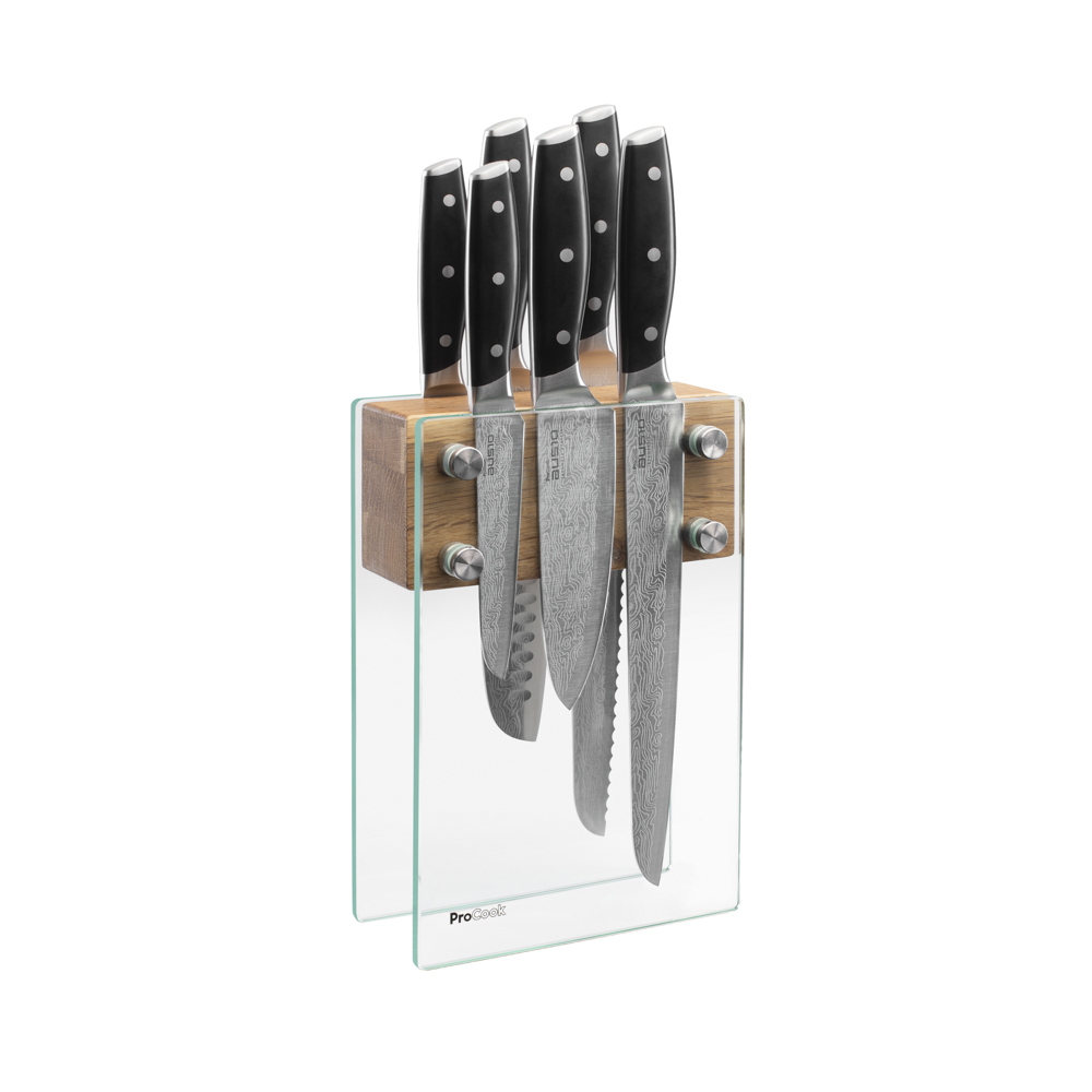 View 6 Piece Knife Set Magnetic Glass Block Elite AUS10 Knives by ProCook information