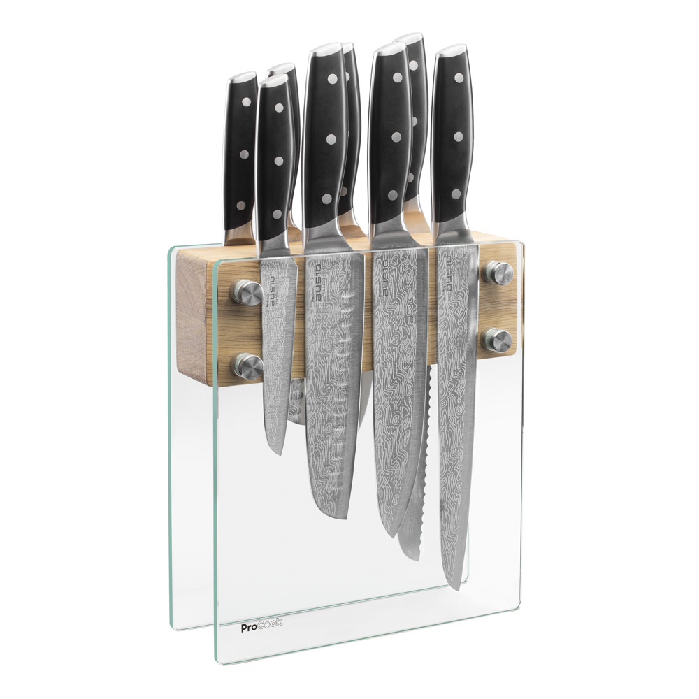 View 8 Piece Knife Set Magnetic Glass Block Elite AUS10 Knives by ProCook information