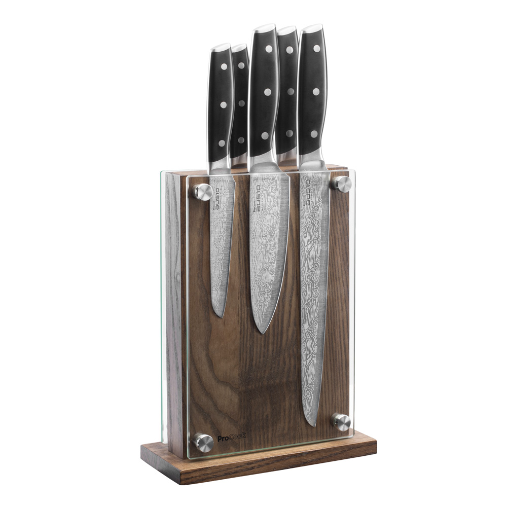 View 5 Piece Knife Set Magnetic Glass Block Elite AUS10 Knives by ProCook information