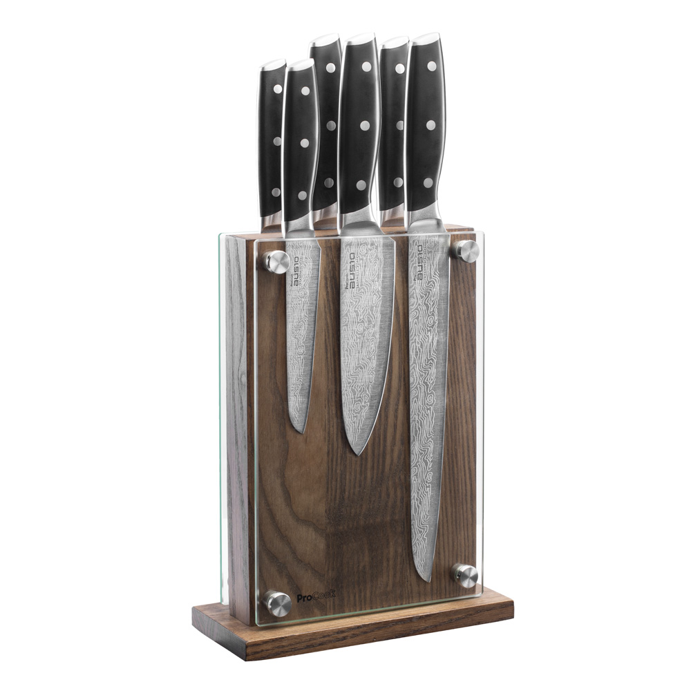 View 6 Piece Knife Set Magnetic Glass Block Elite AUS10 Knives by ProCook information