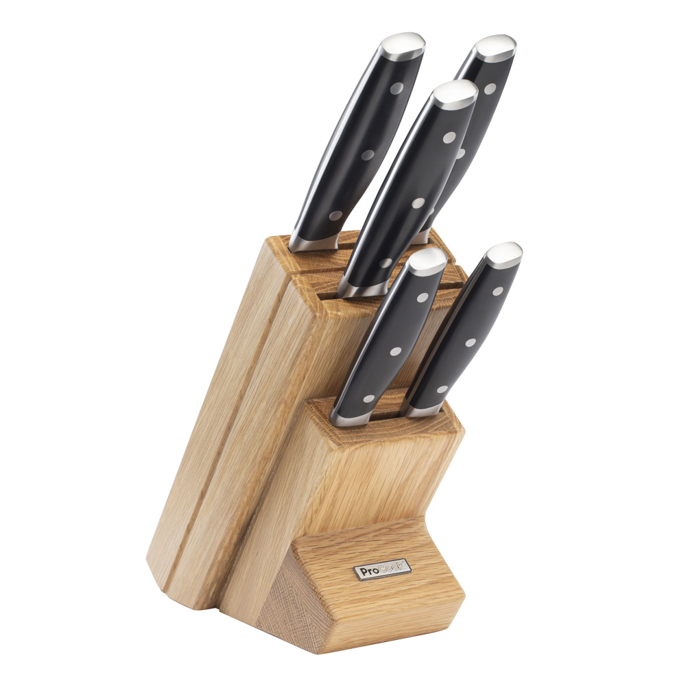 View 5 Piece Knife Set Wooden Block Elite AUS10 Knives by ProCook information