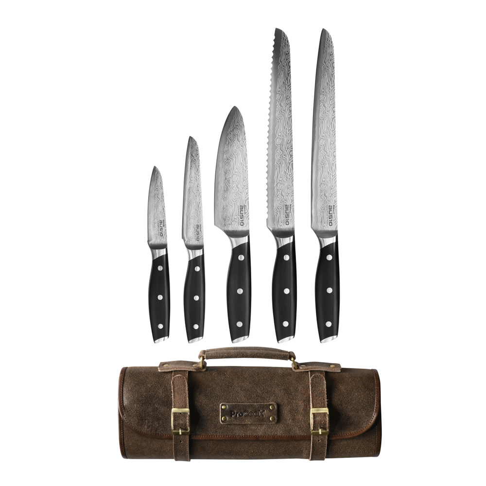 View 5 Piece Knife Set Premium Leather Case Elite AUS10 Knives by ProCook information