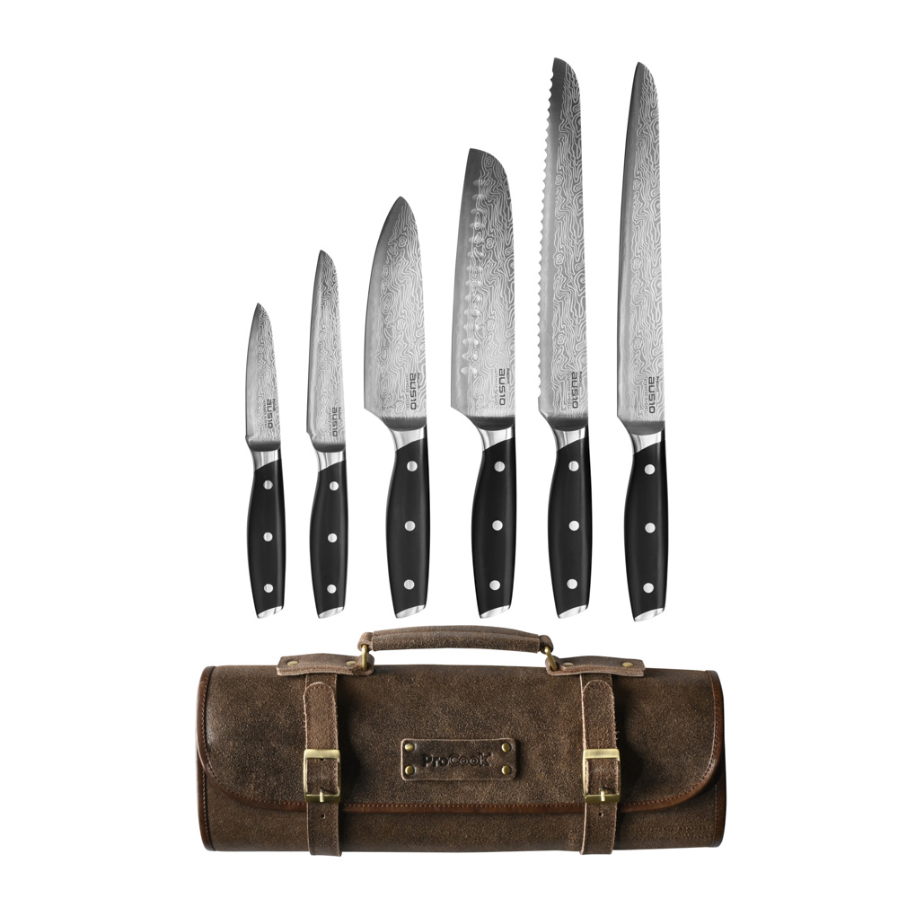 View 6 Piece Knife Set Premium Leather Knife Case Elite AUS10 Knives by ProCook information