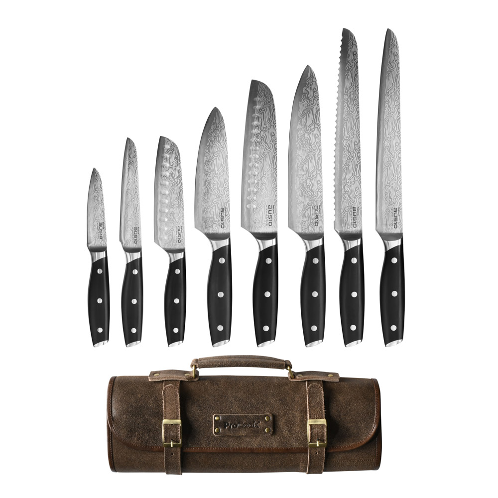 View 8 Piece Knife Set Premium Leather Case Elite AUS10 Knives by ProCook information